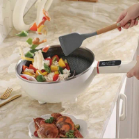 1350W Home Multifunctional Electric Frying Pot Smart Electric Cooker Non-stick Frying Pot Large Capacity Electric Hot Pot 4.5L