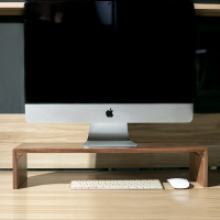 胡桃木顯示器增高架桌面電腦置物架電視墊高底座實木木架