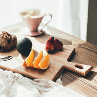 北歐風橡木早餐盤披薩面包壽司盤咖啡甜點展示盤日式拼接實木托盤