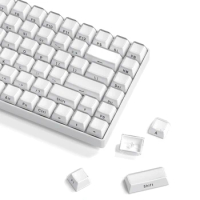 113 Key White Jelly Side Print Keycap Ice Crystal Translucent OEM Profile Key cap for Cherry MX 61 68 104 Mechanical Keyboard