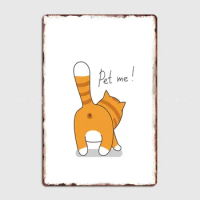 Metal Signs Funny Vintage Metal Plate Polite Cat Meme Wall Decoration Decoration for Home Decor Items Garage Retro Poster Art