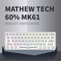 MATHEW TECH MK61 Mechanical Keyboard Kit 61 Keys RGB Bluetooth Wireless 3mode Hot-swappable 60% Compact Mini Portable Keyboard