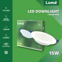 LUMA Lampu Plafon LED Downlight 15 Watt 15W 1200L E27 170-240V / Lampu Downlight LED 3 Warna Putih /