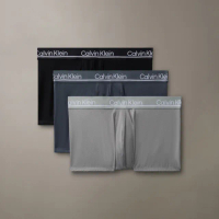 【Calvin Klein】官方旗艦館 CK 3 件套組 CK Micro Plus 低腰平口內褲_灰色