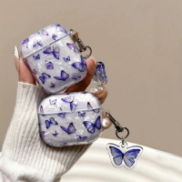 Butterfly Shell Keyring Bracelet Decorate Case For AirPods 1 2 Pro for Airpods 3 Case Cute Soft Shockproof Earphone Cover