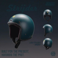 Helm Lugo Streijder Slim Head SNI Slimhead Retro Classic List Kulit Nyaman Strijder - Viridian