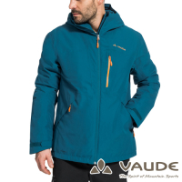 【VAUDE德國】男款環保防水防風透氣科技保溫鋪棉保暖風衣外套VA-41563湖藍