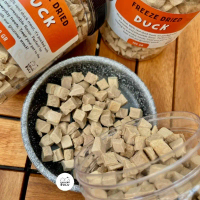 Freeze Dried Cube Duck 100 gram | Snack for Dog and Cat | Nutrisi Anjing dan Kucing dari 100% daging