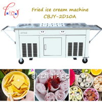 fried ice cream ice cream roll fryer machine with 2 round pans 10 cooking tanks 220 / 110 V 1pc