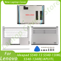 Metal Parts For Lenovo Ideapad S540-13 S540-13IML S540-13ARE/API/ITL LCD Back Cover Palmrest Bottom Hinges Repair Replace Silver