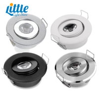 2PCS LED Spot Lights Recessed Diameter 52mm 3W LED Spot White Black Silver Mini LED Downlights for Indoor Room Cabinet Lighting