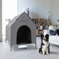 36" Large Dog House, Dog House for Large Dog Indoor or Outside, Weatherproof 600D PVC House Outdoor, Featuring Breathable