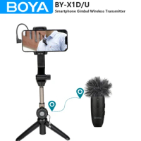 BOYA BY-X1D/U Smartphone Gimbal Stabilize Tripod Selfie Shooting Bluetooth Wireless Lavalier Microphone for Android iPhone Vlog
