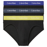 Calvin Klein 男低腰棉質三角內褲3件裝(黑色系)