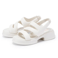 【ORIN】舒適膨膨羊皮厚底涼鞋(白色)