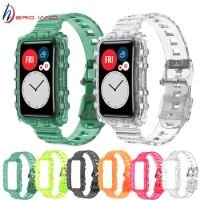 Transparent Sport Band For Huawei Watch Fit Strap Screen Protector Watch Case For Huawei fit New Wristband Bracelet Accessories