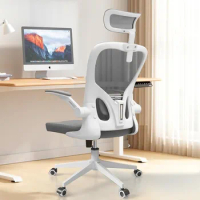 Monhey Ergonomic Office Chair, Home Office Desk Chairs with Adjustable Headrest, Lumbar Support, Grey