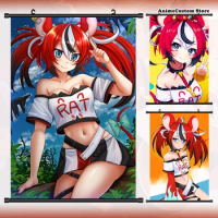 Anime VTuber Hololive Hakos Baelz Cosplay HD Wall Scroll Roll Painting Poster Hang Poster Home Decor Collection Art Xmas Gift