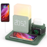 15W Wireless Charging Station 2022 Upgraded for IPhone 13/13 Pro/13 Pro Max Fast Wireless Charger Alarm Clock Dropshiping