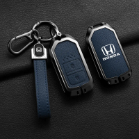 สังกะสีอัลลอยด์ Goatskin ของแท้หนังกุญแจรถป้องกันพวงกุญแจอุปกรณ์เสริมสําหรับ Honda City RS BRV CRV W