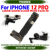 American LL/A Motherboard For iPhone 12 Pro 256g/128g 512GB Working Mainboard With Face ID Cleaned iCloud Logic Board ok Plate