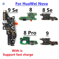 Charging Port Connector Board Parts Flex Cable With Microphone Mic For HuaWei Nova 8 9 Pro 8 9 Se