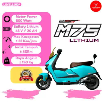 Sepeda Listrik Uwinfly M75 Lithium - Barang Original & Bergaransi Resmi UWINFLY - ADV - Biru