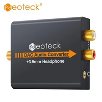 Neoteck Digital to Analog Audio Converter Coax Coaxial Optical Toslink RCA to R/L Audio Adapter 3.5mm Jack Converter DAC