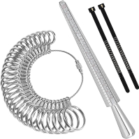 Accmor Ring Sizer Measuring Tool Ring Mandrel Measurement Measure Ring Size Finger Sizing Set Four S