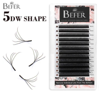 Befer 5D W Eyelashes Extensions Volume 5D Lashes Fiber Black W Shape Lash Extensions Makeup Professi