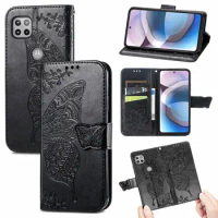 Cute Butterfly Case for Motorola One 5G Ace (6.7in) XT2113 Cover Flip Leather Wallet Book Black 5GAce Moto2113 Moto XT 2113