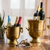 掬涵 印度進口純銅冰桶 紅酒香檳桶復古懷舊 裝飾花器奢華提桶