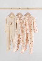 NEXT Two Way Zip Baby Sleepsuits 3 Pack