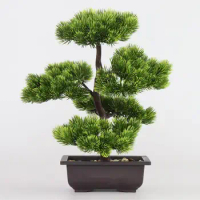 Artificial Plant Bonsai Realistic Beautiful Ornamental Simulation Pine Needles Cypress Plants Bonsai for Home Decoration