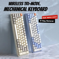 ECHOME Mechanical Keyboard 65keys 2.4G Wireless Bluetooth Full Key Hot-swappable RGB Portable Computer Office Gaming Keyboard