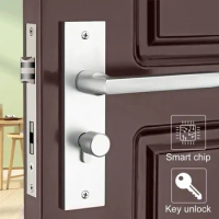 European Style Door Handle Lock Indoor Bedroom Living Room Mechanical Anti-Theft Security Lockset Retro Vintage Mute Door Lock