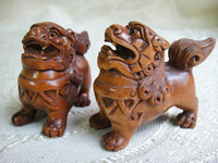 木檀世家黃楊木生肖木雕手玩件 瑞獅呈祥文玩件朝天獅子把件茶寵