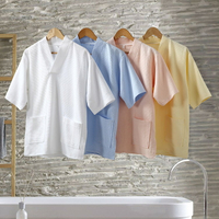 汗蒸服女款100%純棉華夫格全棉浴服男女情侶桑拿美容服套裝定制