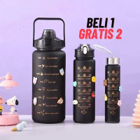 Botol Minum Beranak 3 in 1 viral gradasi-Free Sedotan sticker 2D dan 3D -Botol 2 Liter Bottles