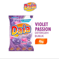Daia Detergen Bubuk + Softener Violet Passion 4kg Efektif Mencuci Pakaian Hasil Bersih. Daia 4 kilo 