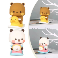 6.5cm Collectible Cute Action Kawaii Bear Toy Home Decor Bubu Dudu Panda Bear Figure Toys Bubu Dudu Figure Model Art Bear Toy