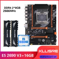 Kllisre X99 LGA 2011-3 motherboard kit Xeon E5 2690 V3 CPU 2pcs X 8GB = 16GB 2666MHz DDR4 memory