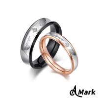 【A MARK】鈦鋼戒指 水鑽戒指 星星戒指/愛如閃亮星星鑲嵌水晶鑽造型戒指(情侶對戒 情人節禮物 定情禮物)