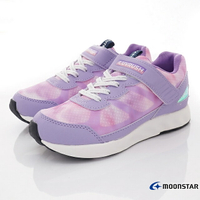 日本月星Moonstar機能童鞋簡約競速系列2E寬楦泡泡糖競速童鞋LV11101紫(中大童)
