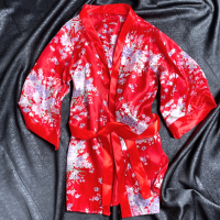 [ Racun Lingerie ]  Kimono Lingerie Jubah Tidur Piyama Wanita Dewasa Sexy Jepang Look Motif Flower B