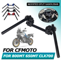 For CFMOTO 800MT MT800 650MT MT650 CLX 700 650 MT 800 MT Motorcycle Accessories Retro Split Handlebar Steering Wheel Cross Bar