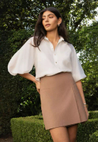 FORCAST Giulia Gold Button Blouse