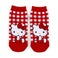 真愛日本 凱蒂貓 kitty 格紋 成人 運動短襪 大人 卡通襪 襪子 學生襪 薄襪子 JD22