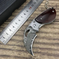 Outdoor Mechanical Karambit Folding Knife Self-defense Hand Tools Damascus Steel Cs go Pocket Knife Portable Survival Gadgets
