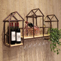 紅酒架歐式創意實木紅酒架壁掛式餐廳裝飾墻壁酒櫃置物架酒杯架葡萄酒架